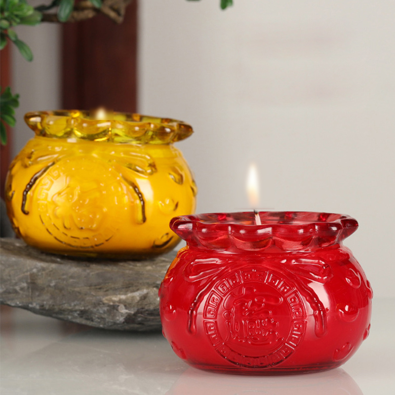 春节福袋酥油灯2天3天无烟蜡烛黄色红色环保天然植物厂家批发过年