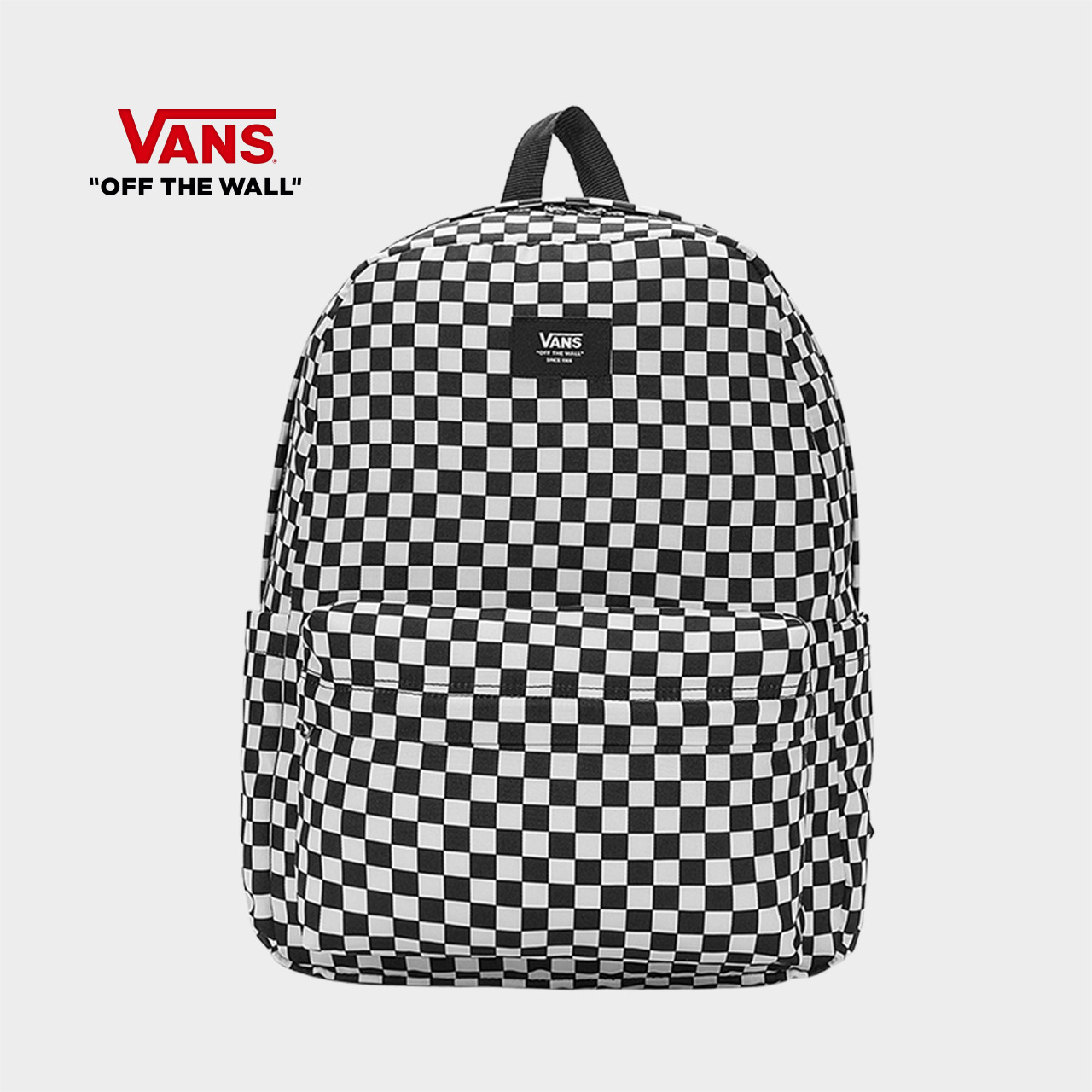 VANS【开学季】VANS范斯情侣黑色经典棋盘格双肩包休闲百搭H4XY28