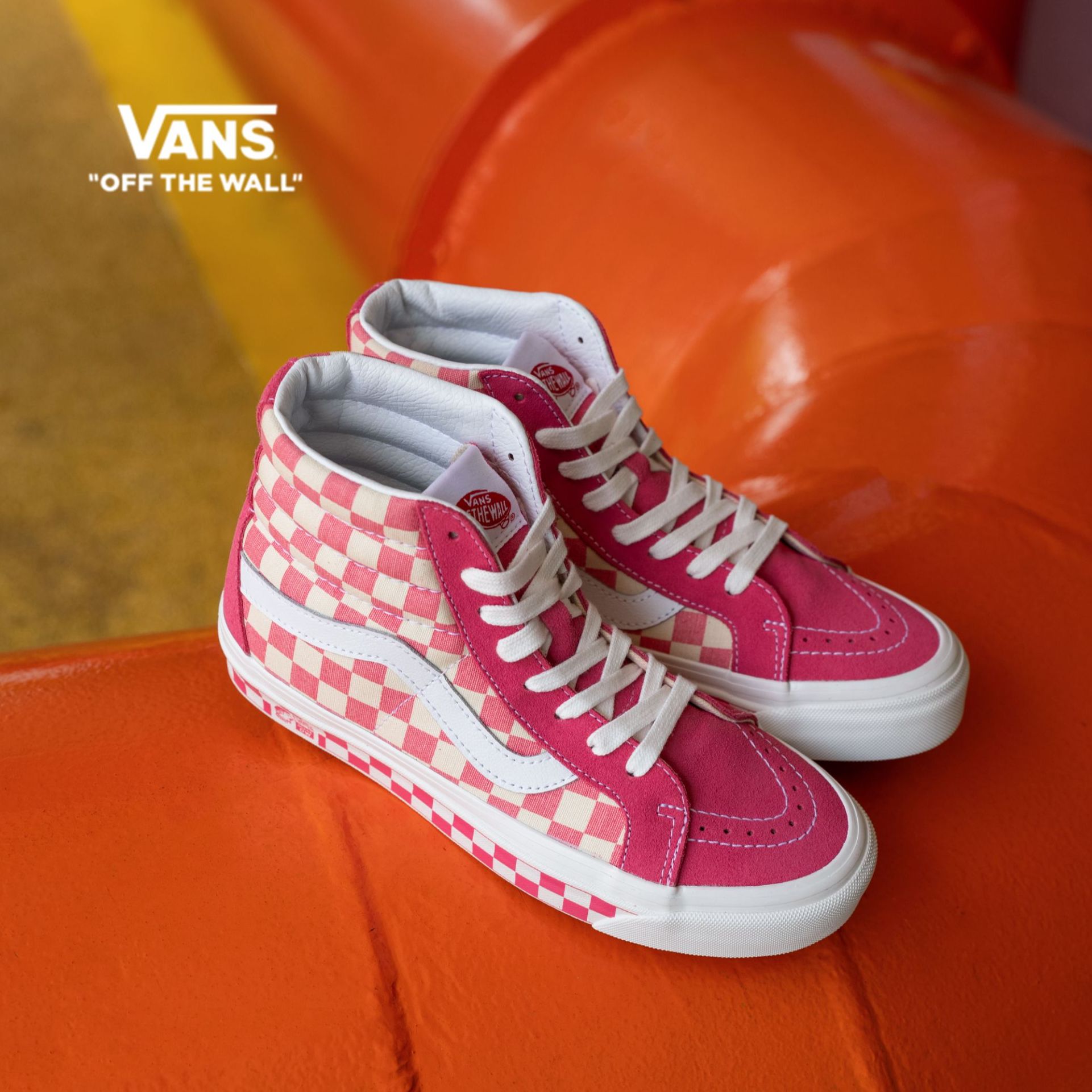 【欧若风】VANS范斯Sk8-Hi 38 DX火龙果粉棋盘格板鞋8GF2U9