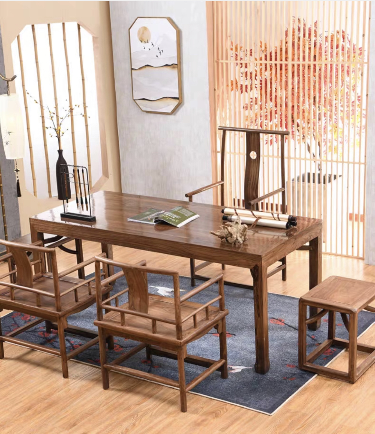 2.0马蹄桌➕主椅➕2海棠➕双推拉门茶水柜