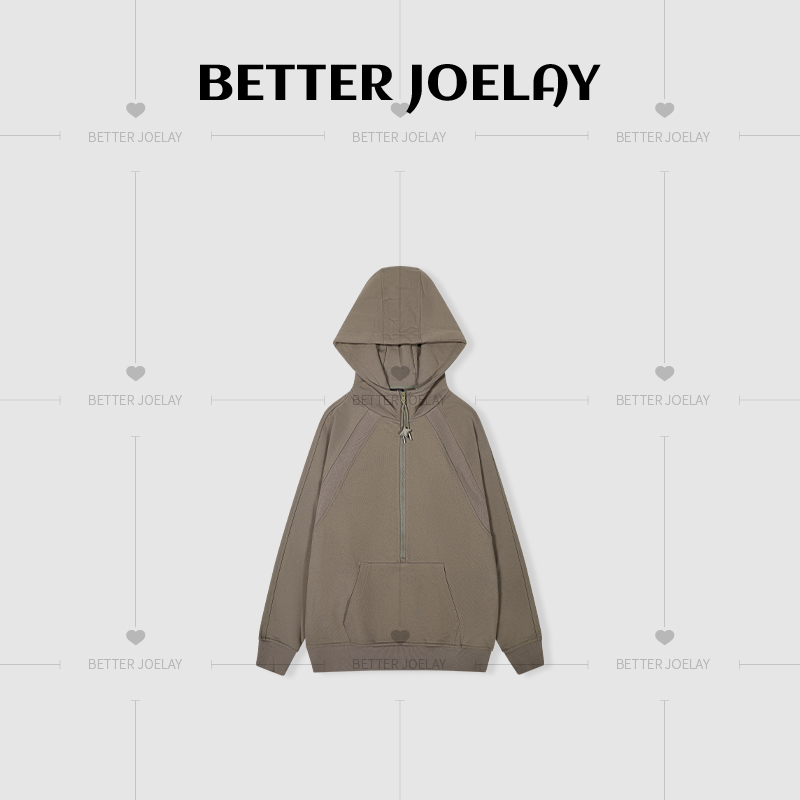 周明星 -【结构线】时尚高端连帽卫衣宽松韩版慵懒风休闲百搭HW8002