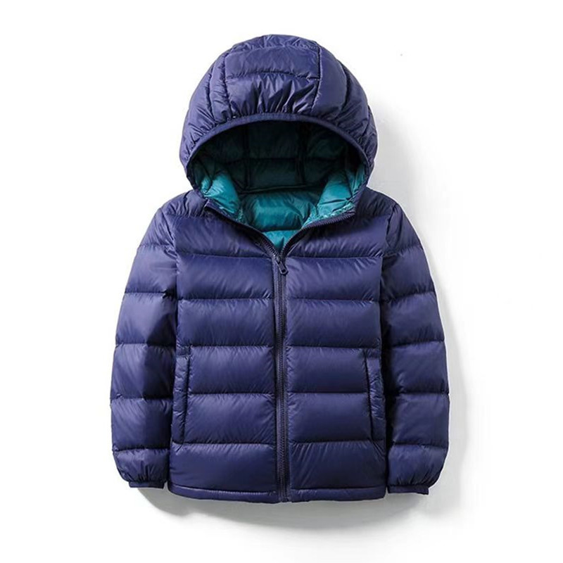薄款儿童轻羽绒秋冬季时尚连帽中大童短款小童羽绒服休闲保暖外套