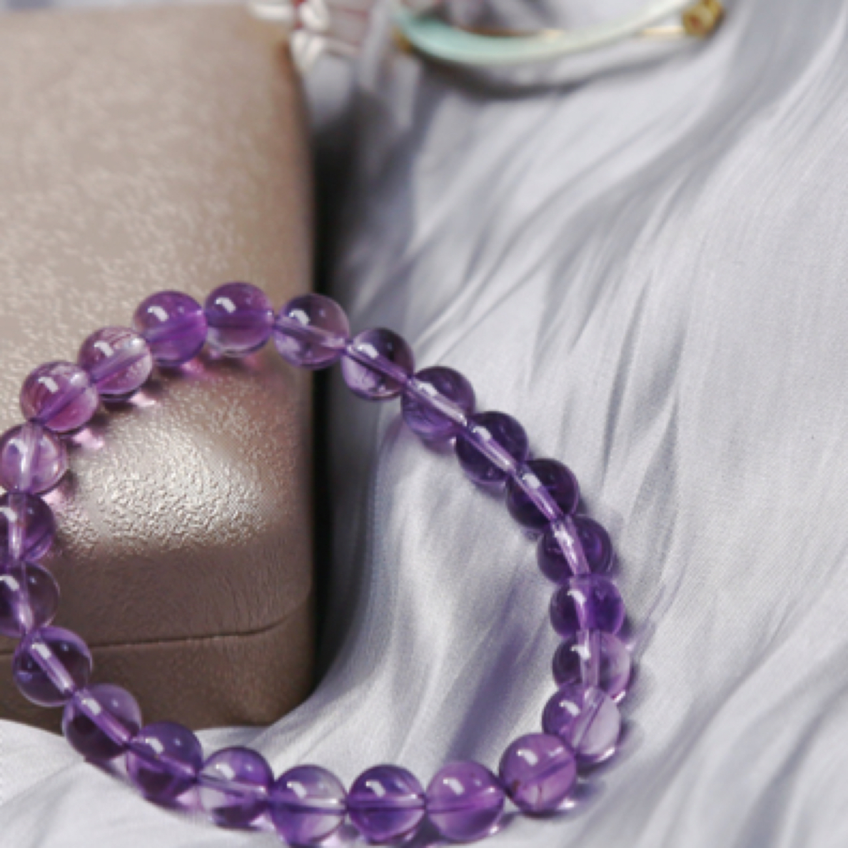 紫水晶手串 8a级 很接近玻璃体 