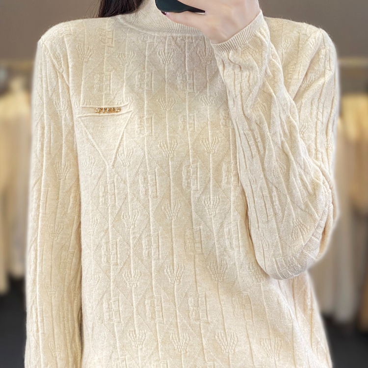 安迪绒半高领时尚百搭针织长袖衫