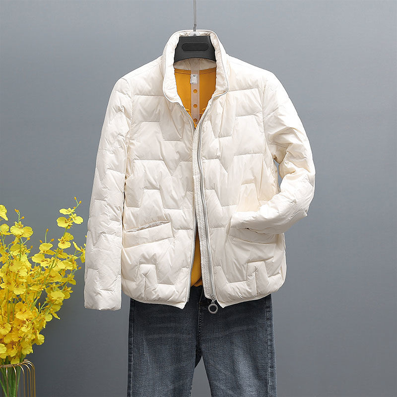 雪中飞2022新款爆款白鸭绒轻薄羽绒服女短款立领时尚修身洋气小个