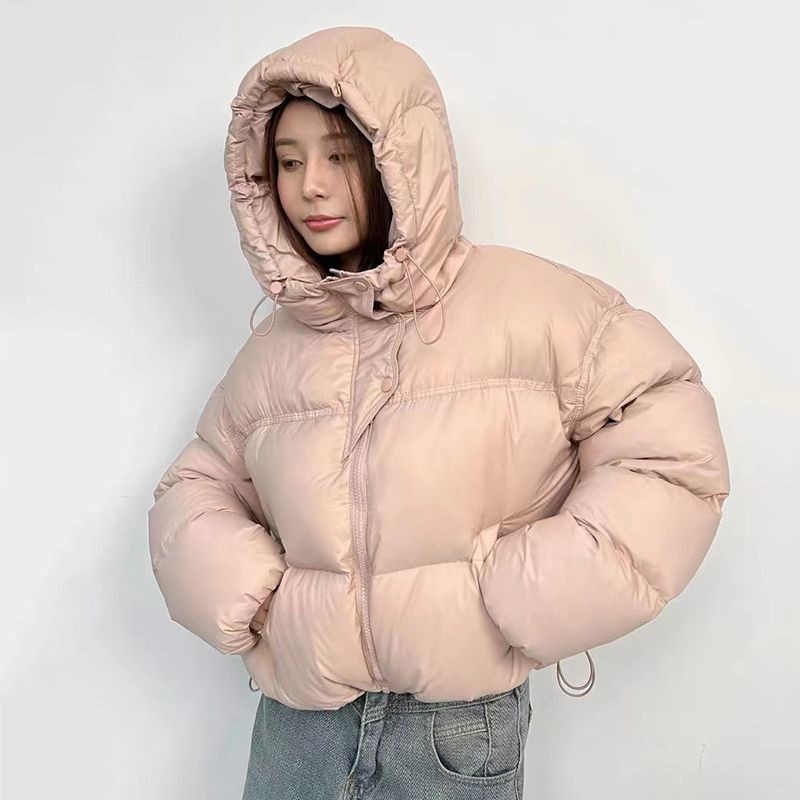 雪中飞肯豆风短款羽绒服女连帽面包服2023冬新款韩版小个子加厚泡