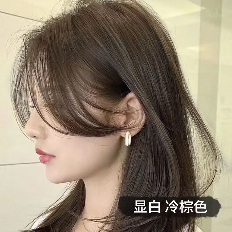 冷棕色染发剂2024流行色显白在家染减龄免漂奶茶灰棕色植物不伤发