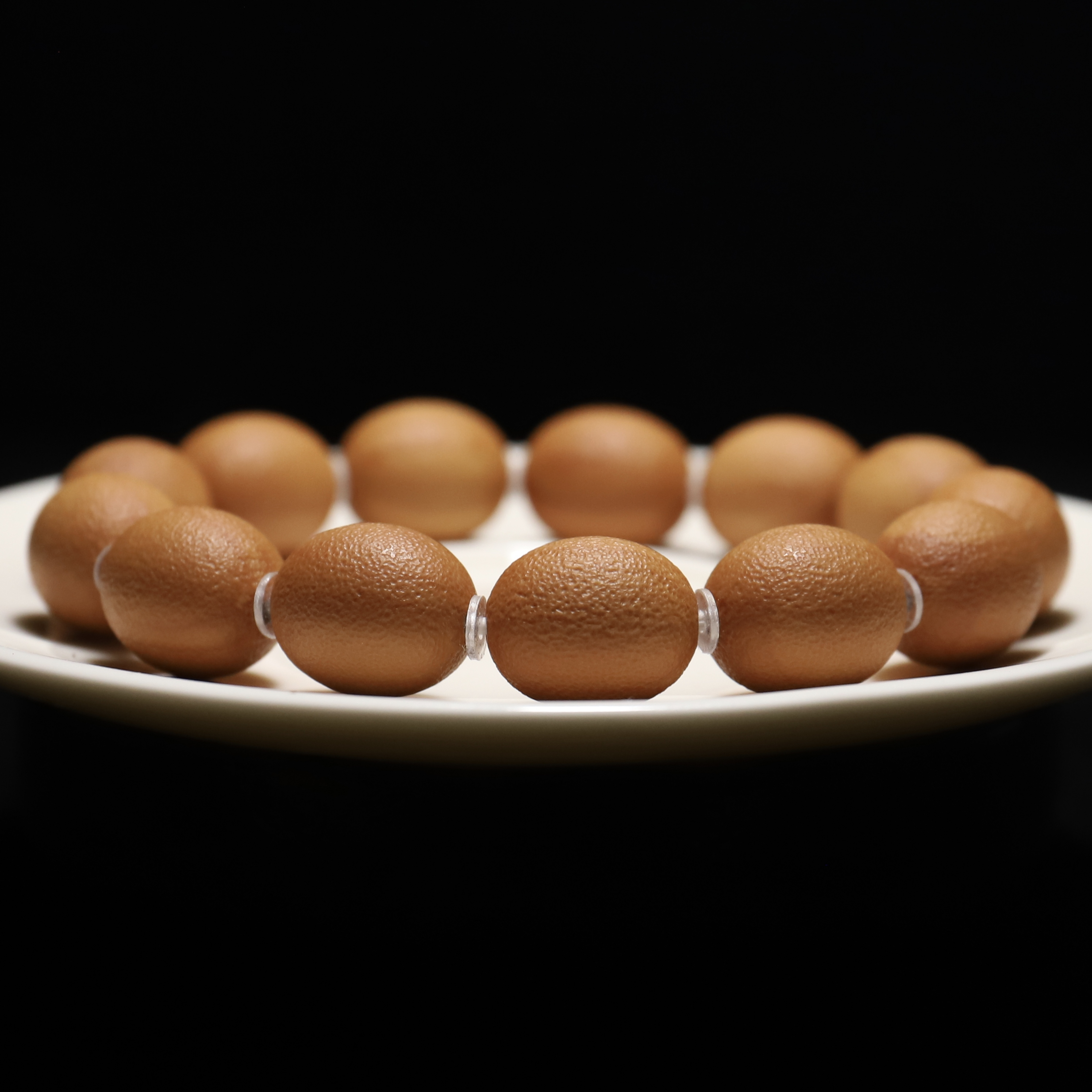 《小青柑》纯手工满工雕刻橘皮纹！橄榄核水晶核精致小串！尺寸13左右