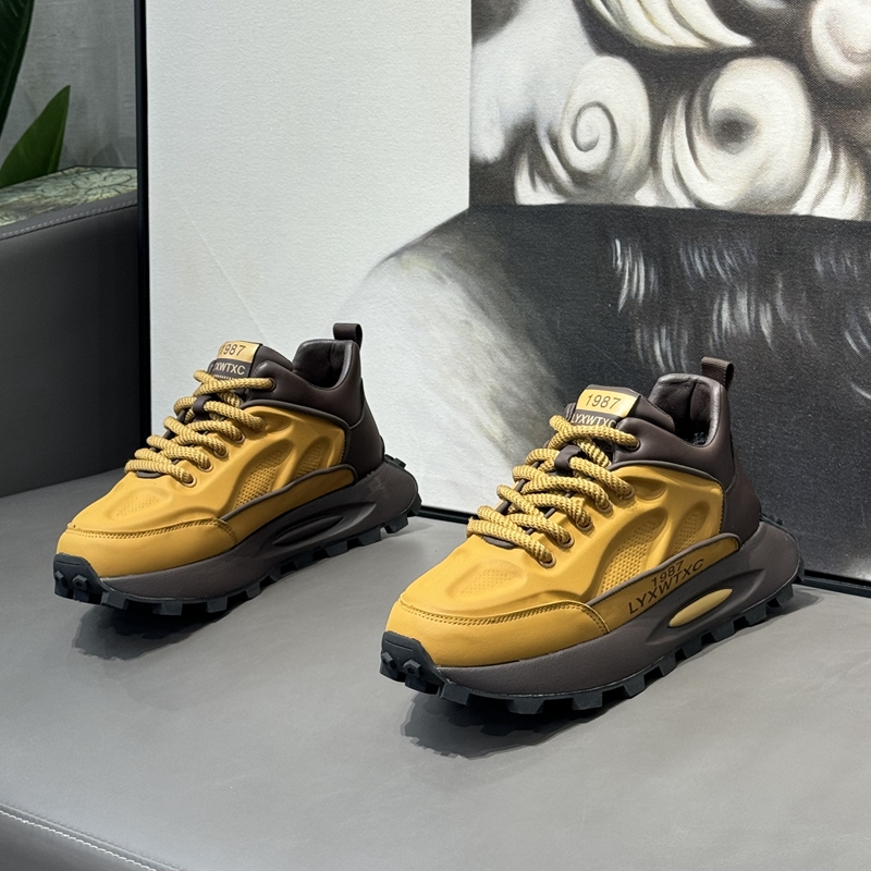 2024春季新款透气男鞋运动休闲潮鞋时尚百搭阿甘鞋厚底舒适老爹鞋