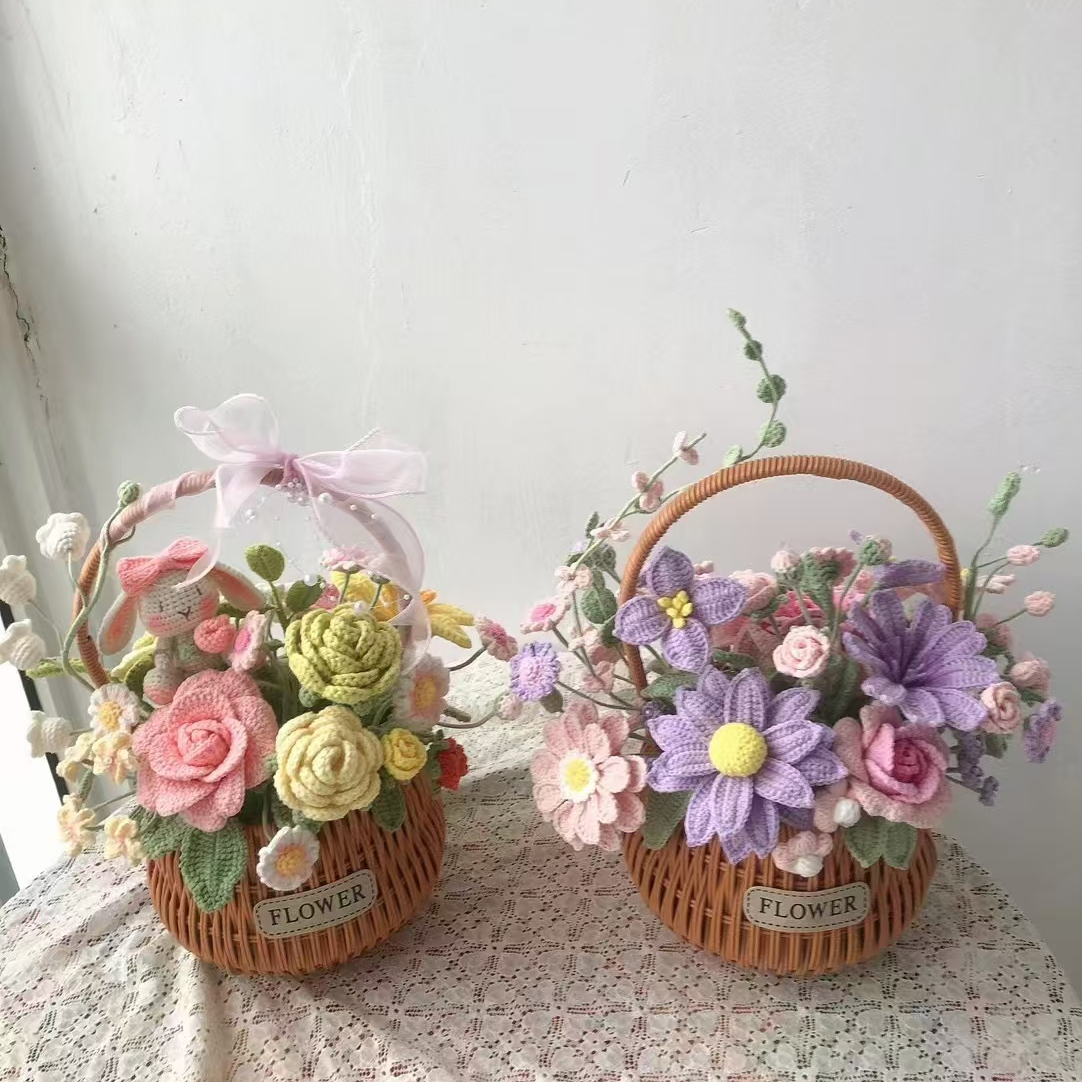 直播间纯手工毛线编织 包包 玩偶挂件 花花 等等等  结米链接 