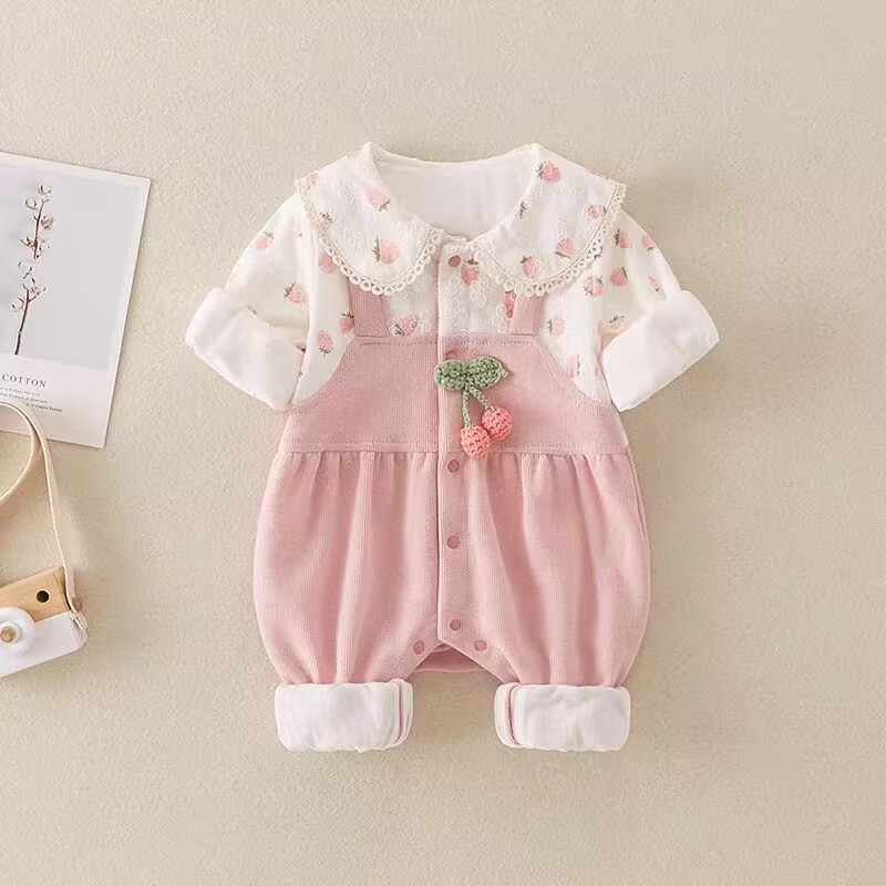 2025秋款婴儿衣服女宝宝春秋连体衣2024新款外套可爱公主哈衣套装