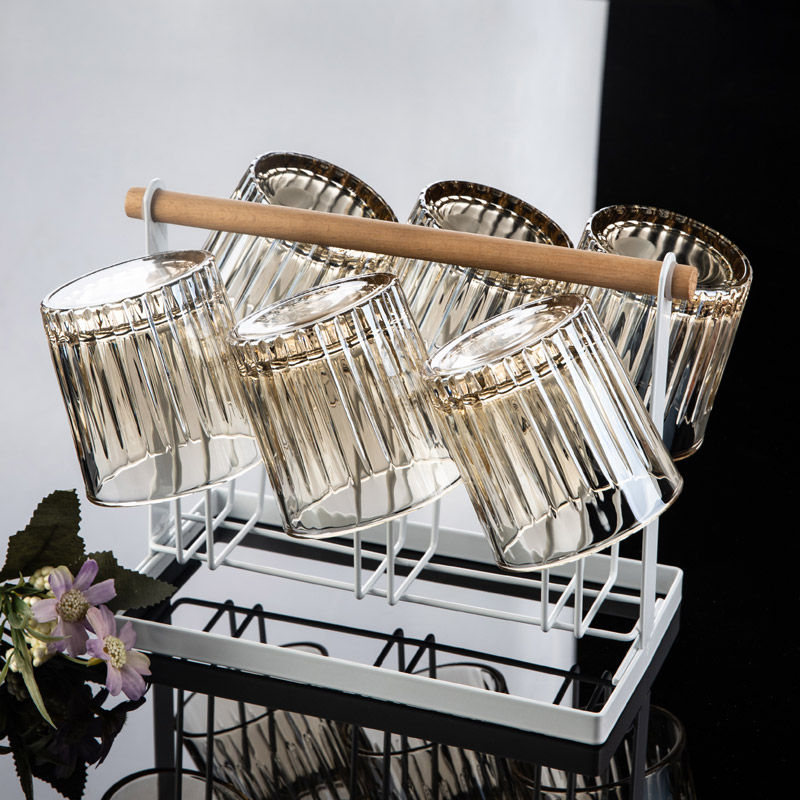 厚底玻璃杯套装家用威士忌酒杯耐高温水杯茶杯啤酒杯高颜值新款