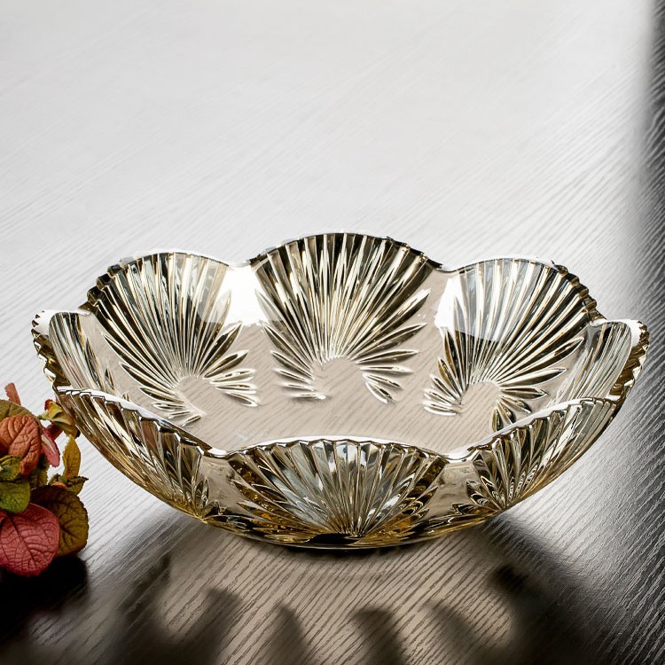 2023新款轻奢水晶玻璃果盘家用客厅茶几高颜值网红零食盘水果盘