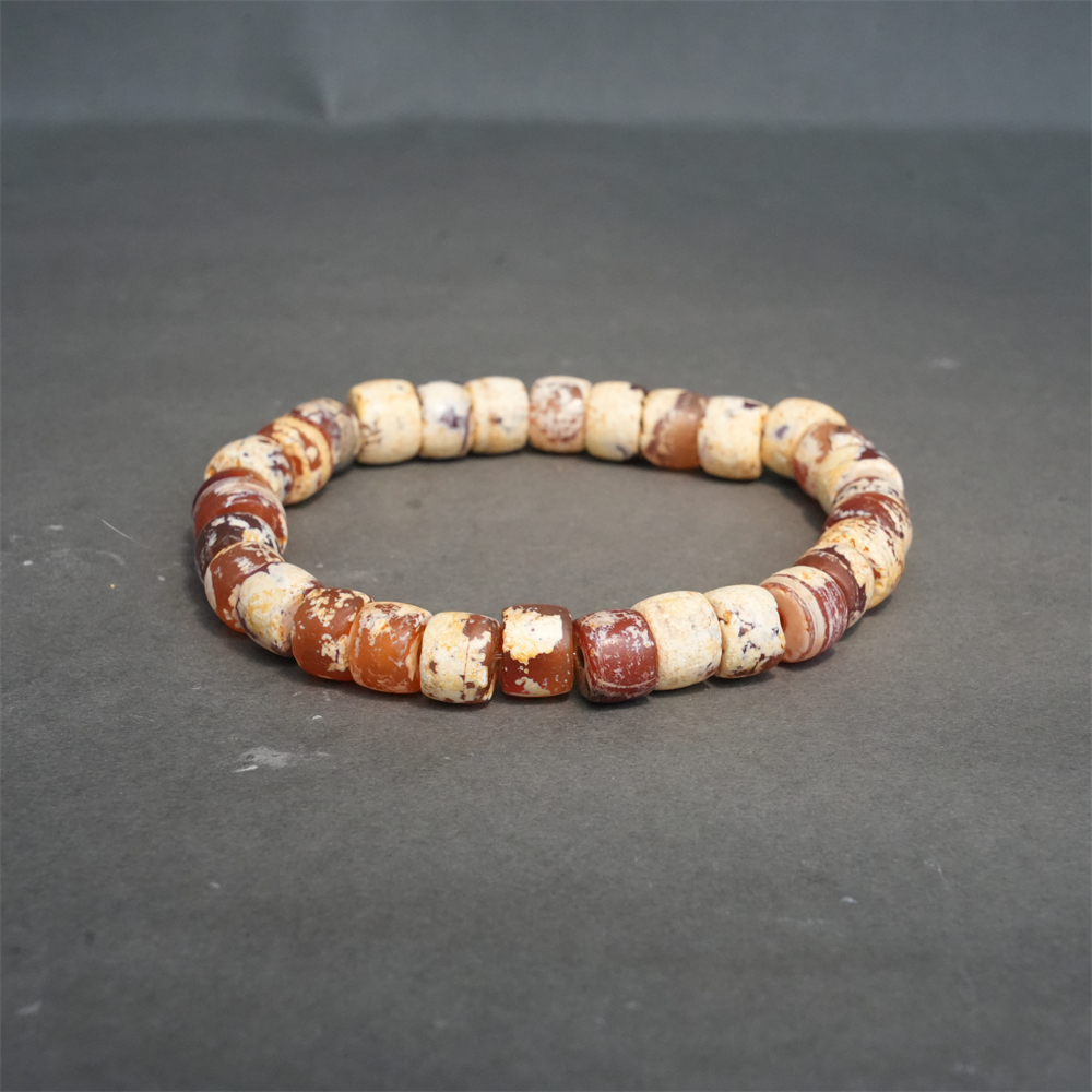 lot122633 明代 玛瑙 满奶白皮红玛瑙串【古董拍卖】