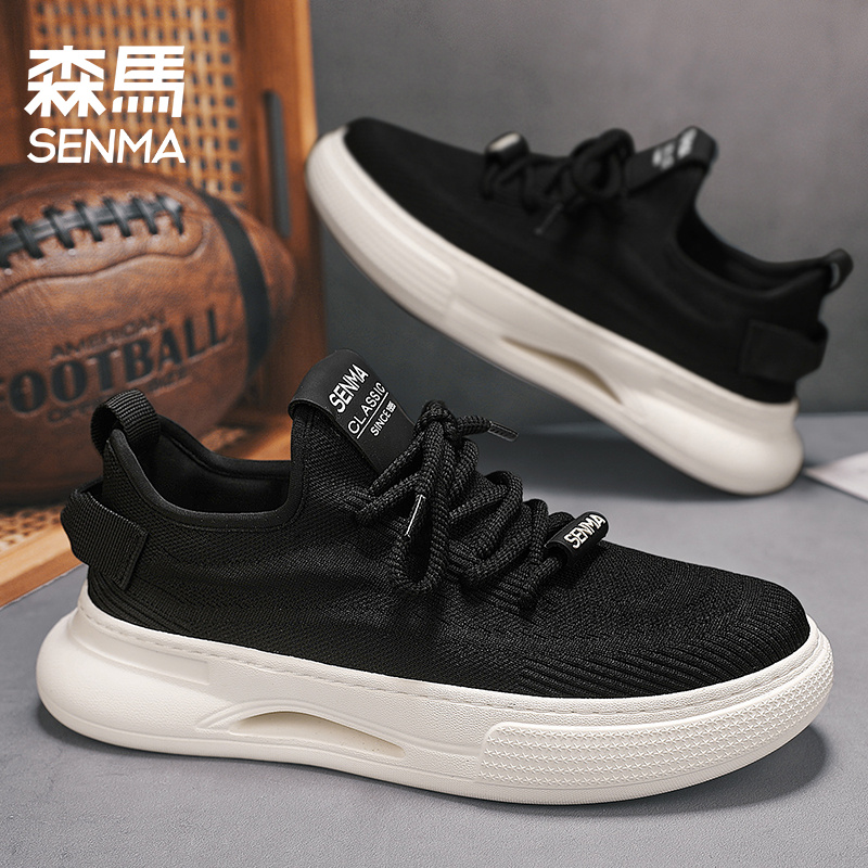 森马男鞋春季网面透气飞织鞋休闲百搭学生跑步鞋软底轻便运动潮鞋