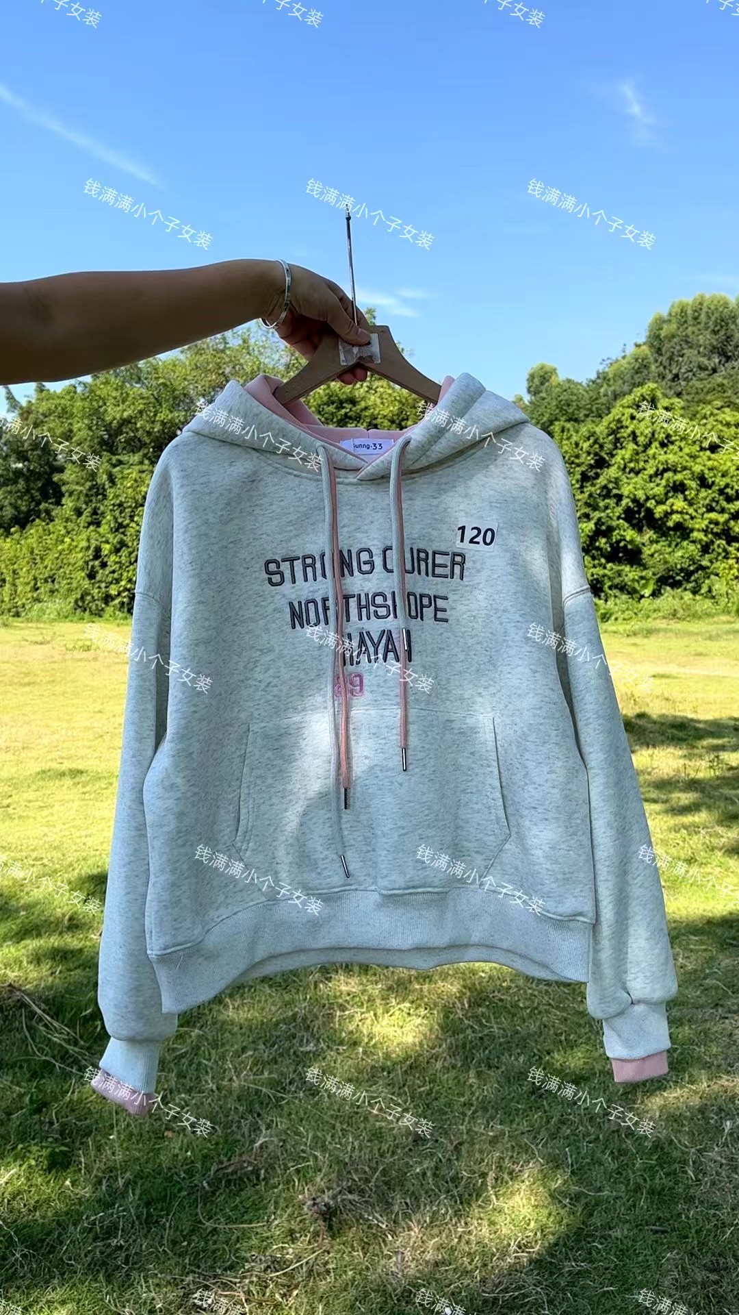 2025秋冬小个子加绒新款韩版百搭慵懒风卫衣连帽上衣时尚休闲宽松