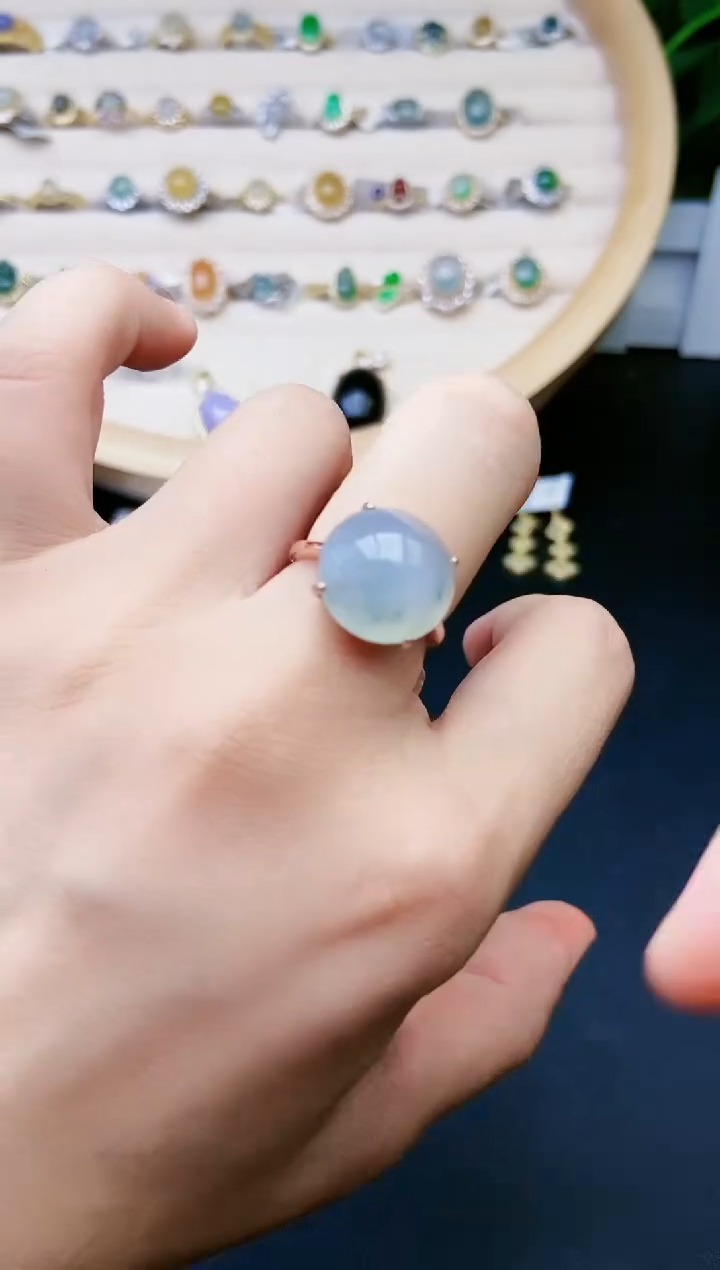 【闪购商品】翡翠戒指银S925镶嵌15151