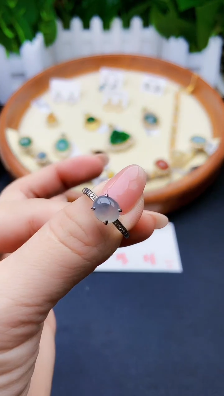 【闪购商品】翡翠戒指银S925镶嵌1