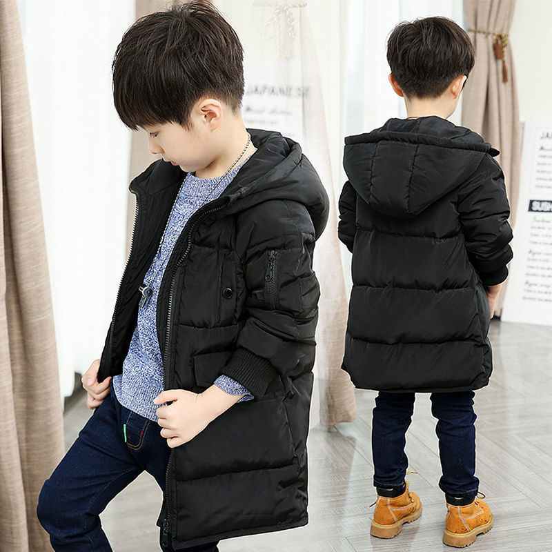 童装潮款Y男童冬装外套加厚绒服长款面包服冬装外套中大童衣秋