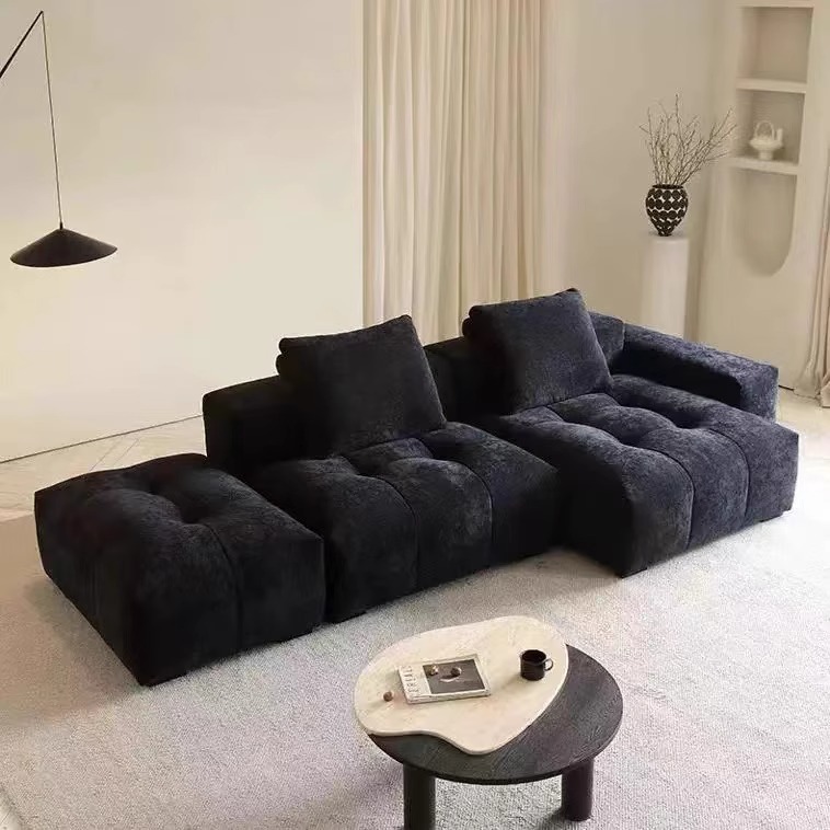 【高定像素沙发-至尊版】意式极简像素沙发雪尼尔贵复古单扶手