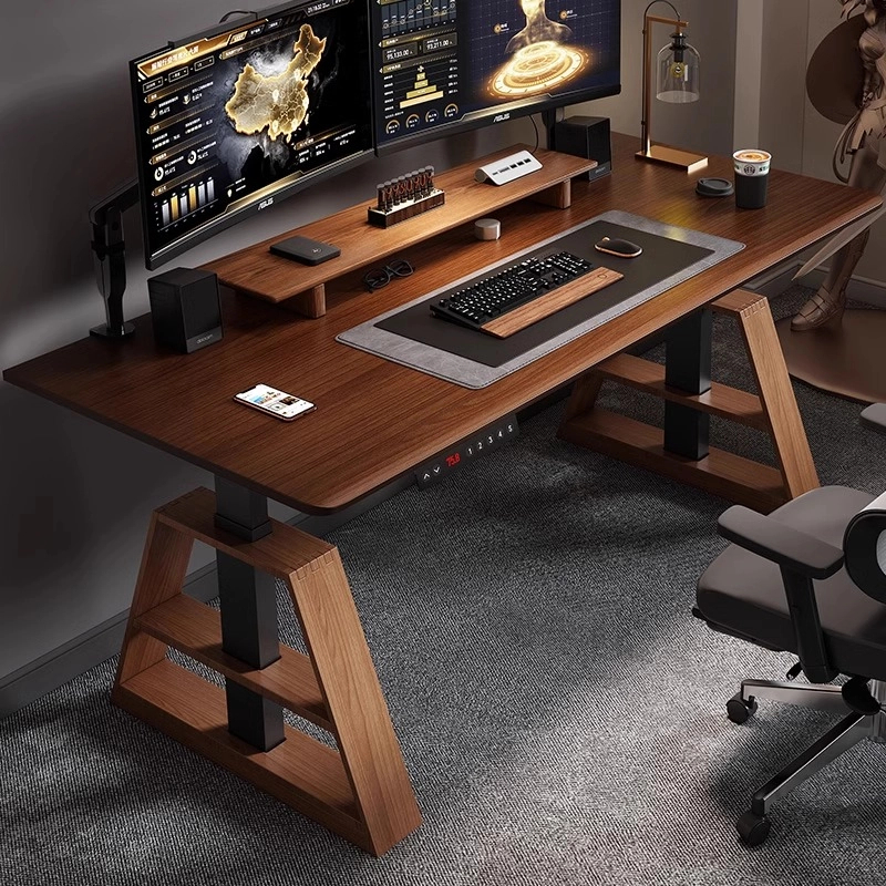 WISDOMHUO/智慧火双节腿李仁同款智能芯台式实木电脑桌工作台书桌