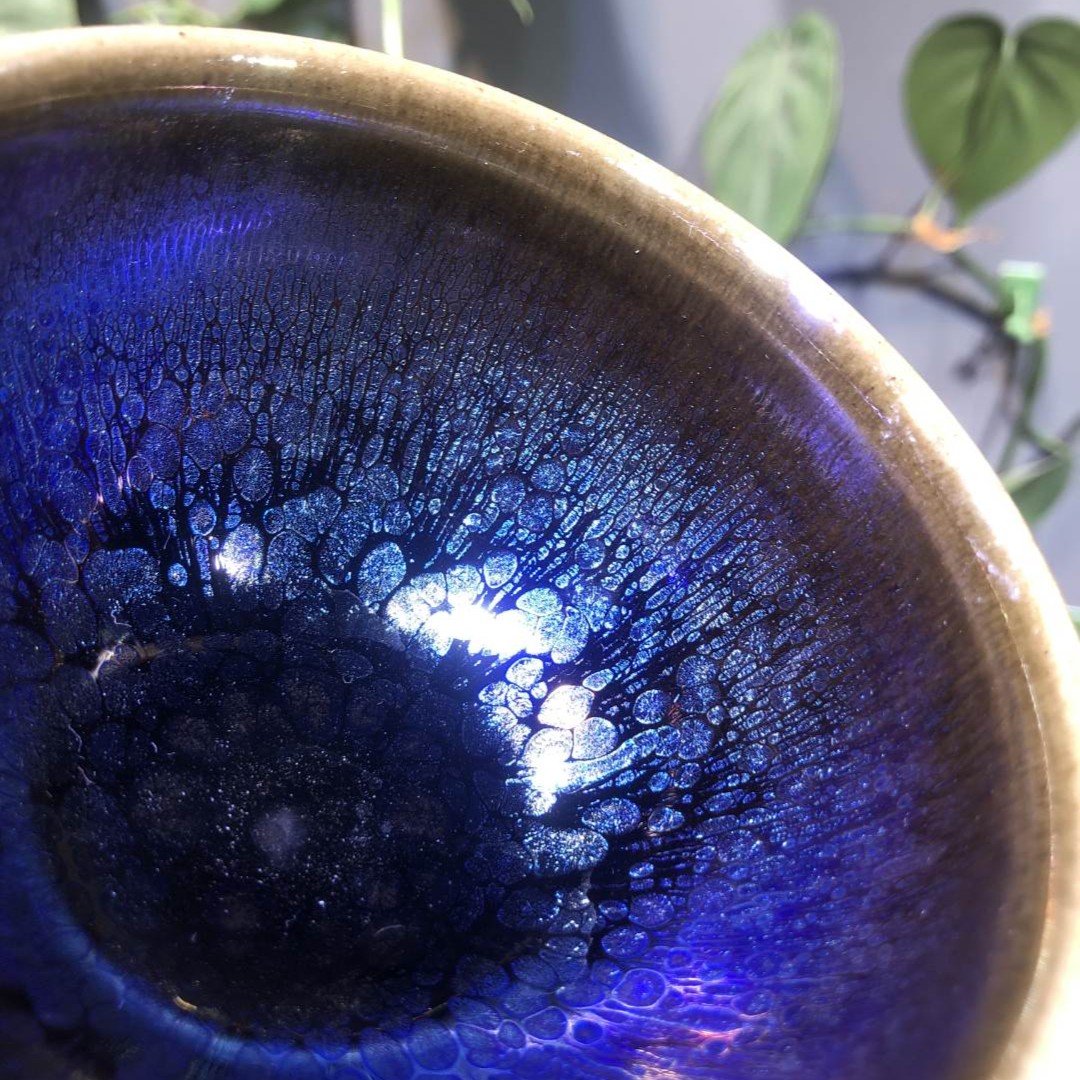 建窑建盏名师谢小宝全手工油滴【七彩矅变】将军杯主人杯茶杯