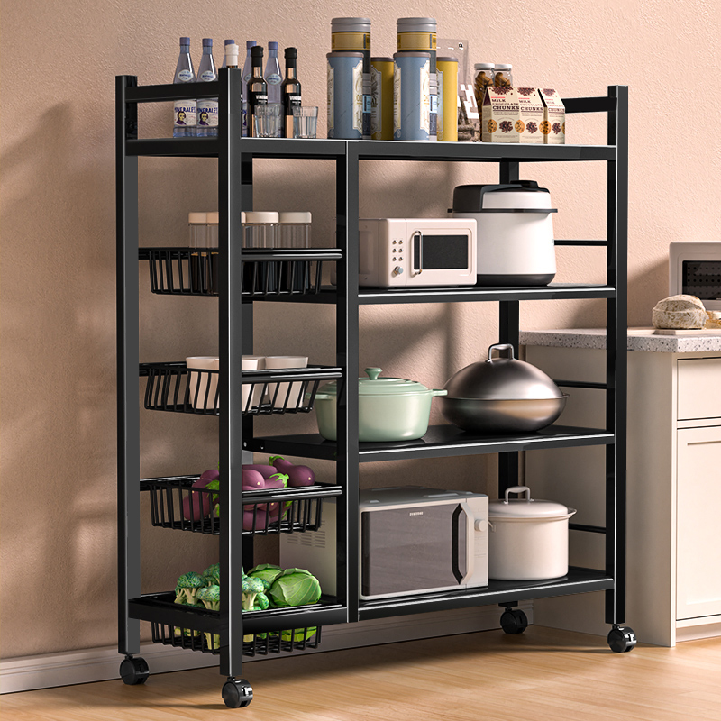 【高品质款】厨房橱柜收纳落地置物架多层家用置物架家用菜篮收纳架
