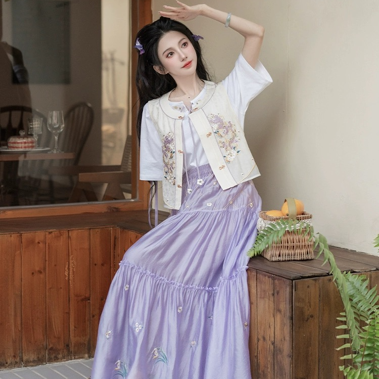 钟灵记【谙花】春夏日常百褶新中式女装国风百迭裙夏季/空谷记