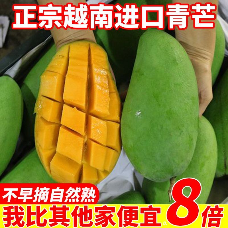【秒发】正宗越南大青玉芒果10斤装整箱新鲜芒果大果生吃甜脆1g