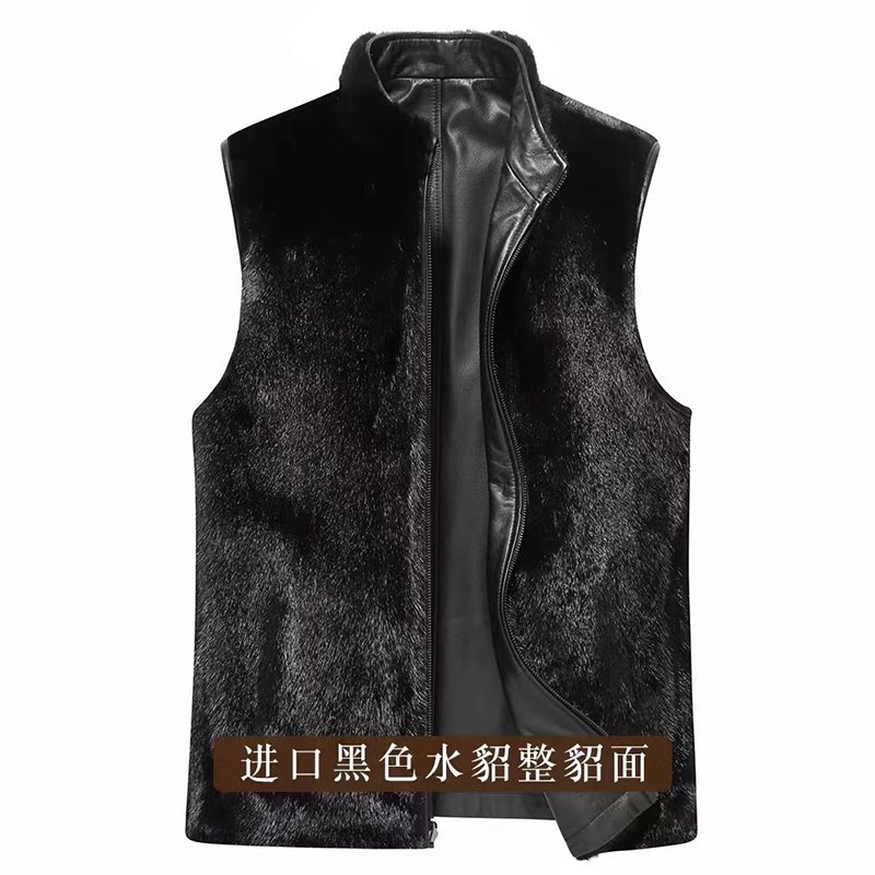 厂家直销皮外套马甲内胆整貂男外套