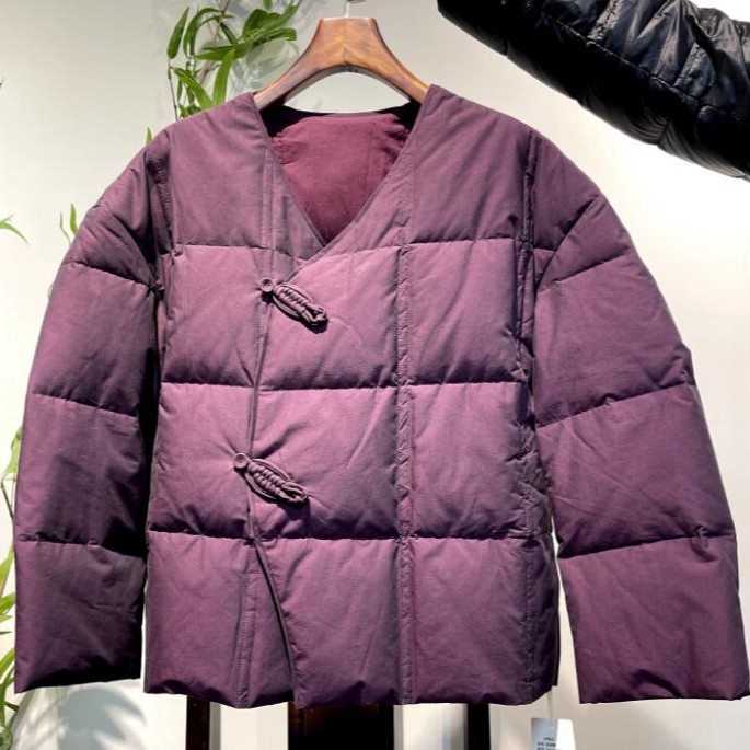 原创设计.中式紫色羽绒服QS-3119201小个子短款
