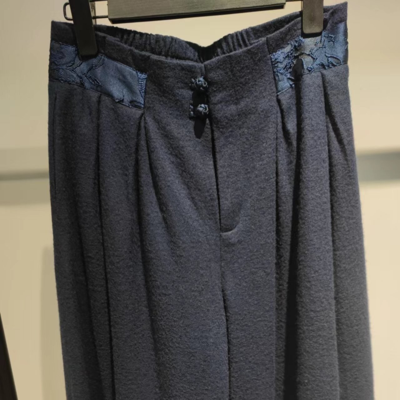 原创设计新款.藏青色黑色裤子阔腿-QD-2320103蓝色男款