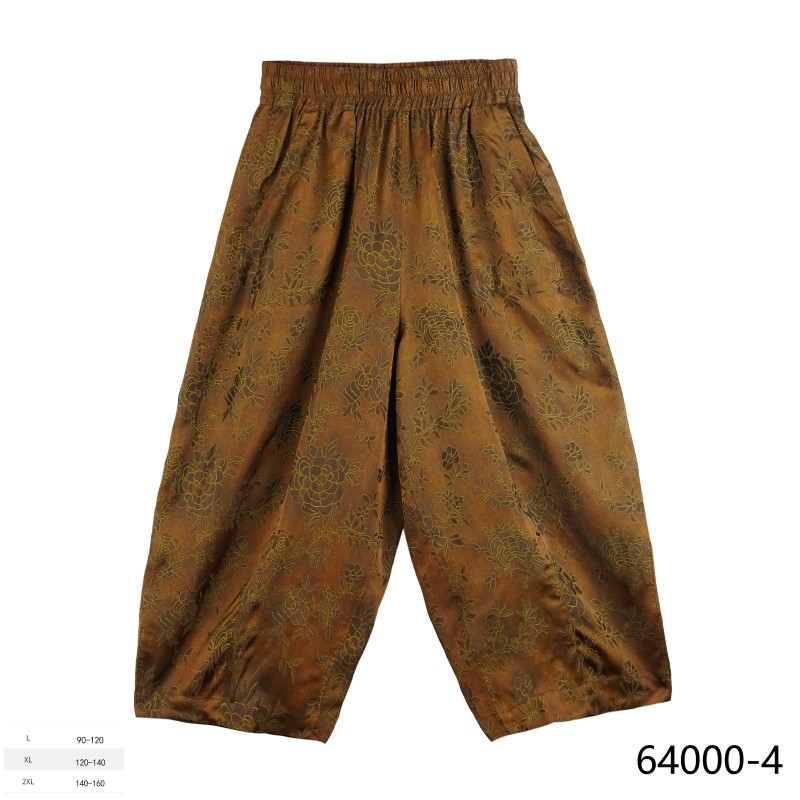 YZ  2025新款时尚国风双面穿琼枝玉树花苞裤香蕉裤 64006-4