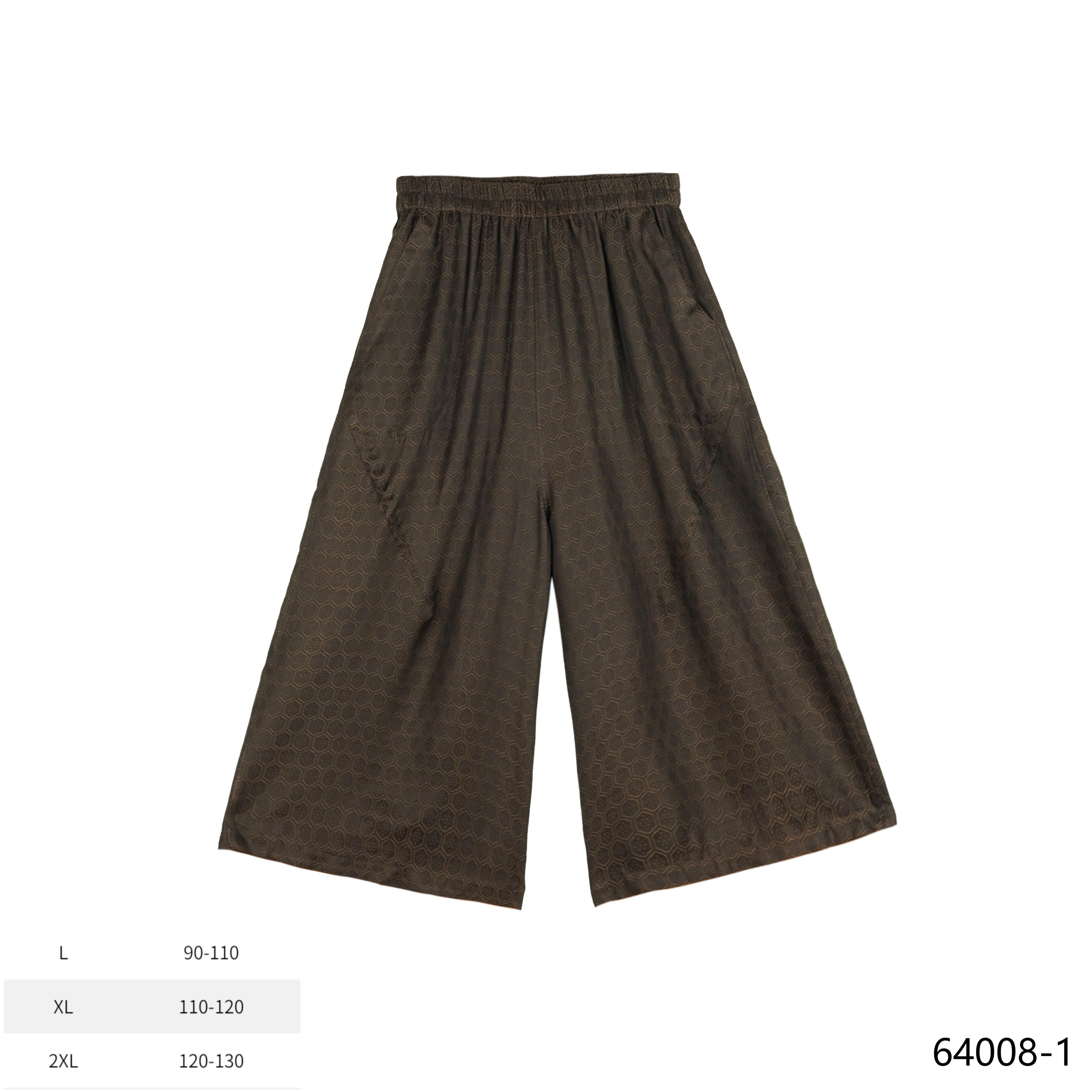 YZ  2025新款时尚百搭蜂巢纹花萝甩裤64008-1