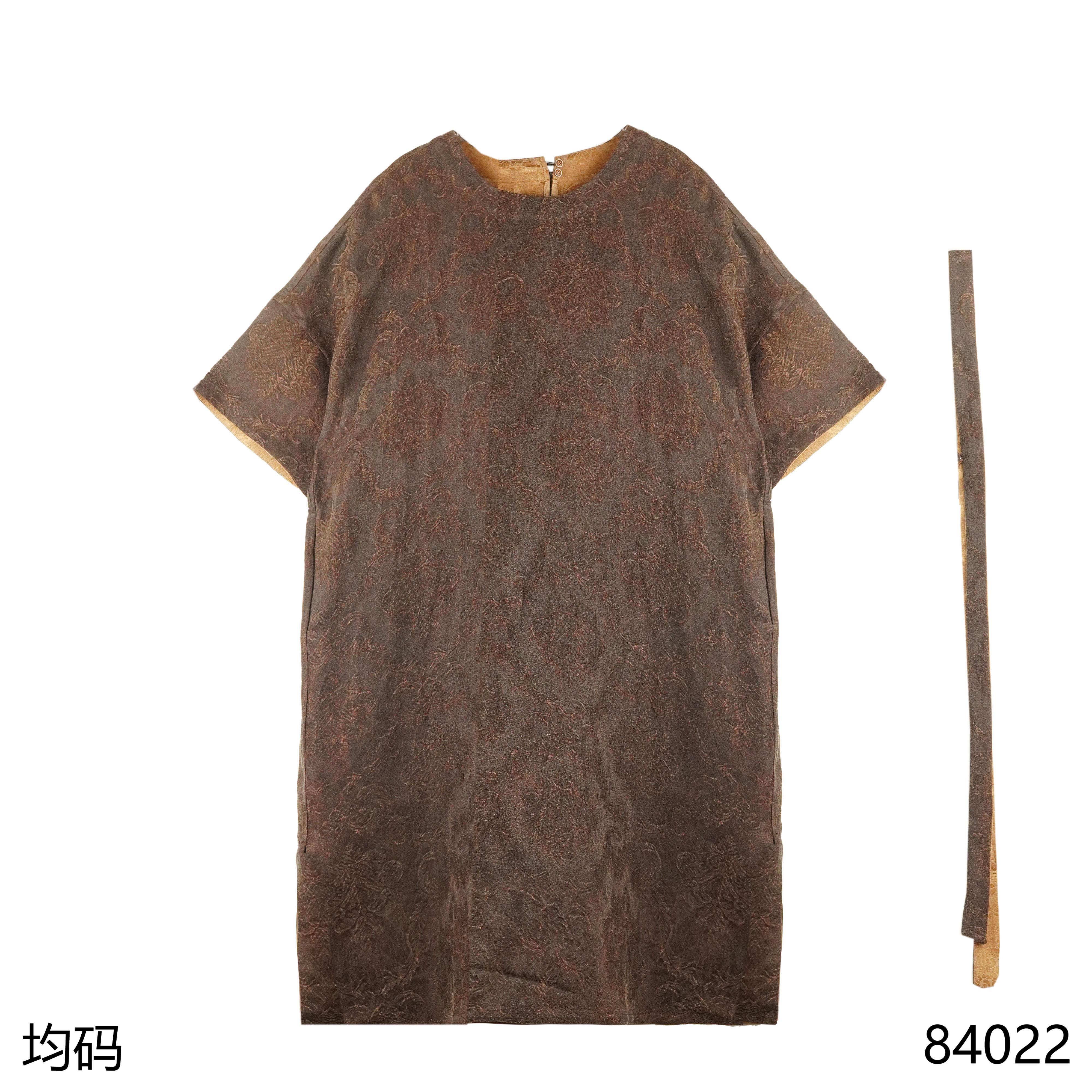  LL 重磅重工刺绣定位花丝麻中国风大版连衣裙84022