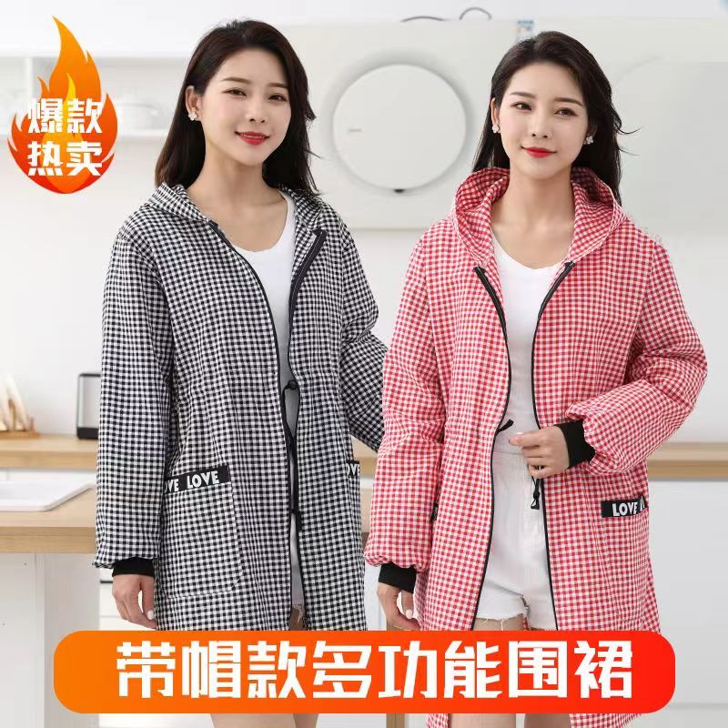 新款棉质束腰正穿透气耐磨，均码80-165斤，厨房工作上班围裙防污