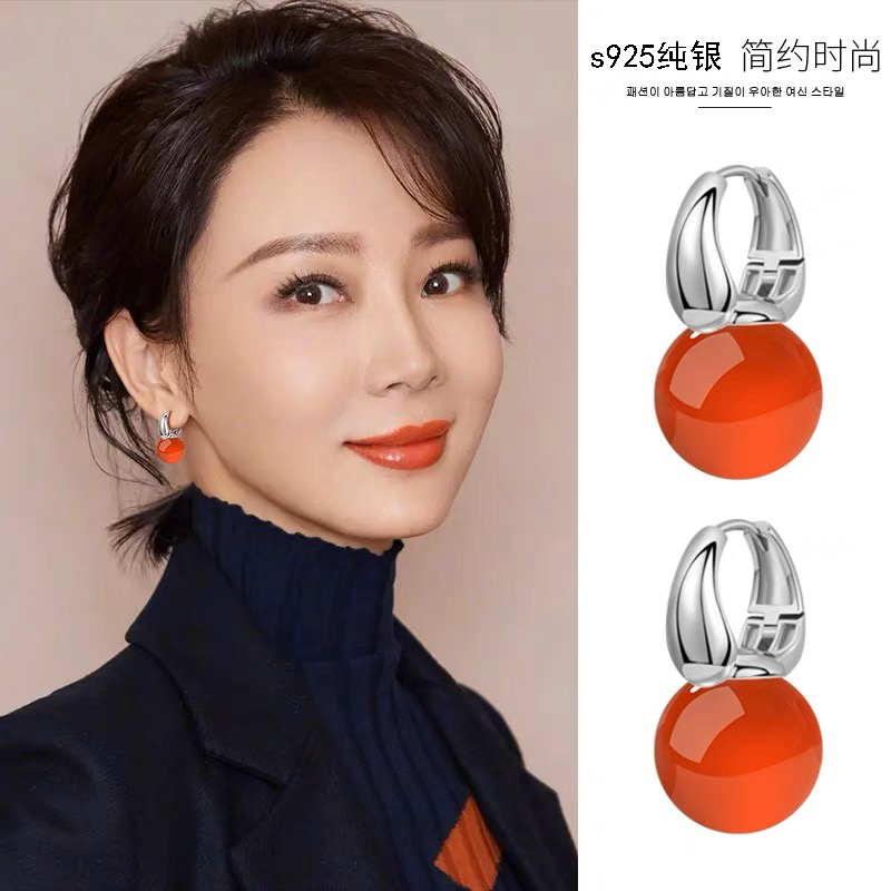 925银耳饰 纯银耳环女2025爆款气质轻奢法式小众高级感过年耳饰品
