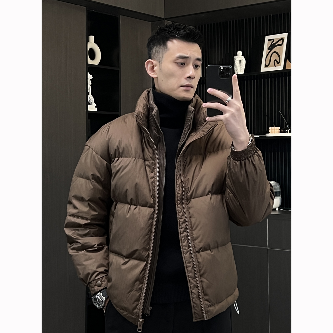 雅鹿羽绒服鸭绒秋冬季新款针织拼接青年时尚短款休闲羽绒服潮流宽