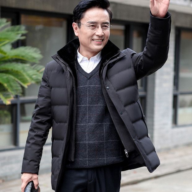 雅鹿羽绒服冬季中老年羽绒服男士加厚短款中年人男装爸爸冬装男冬