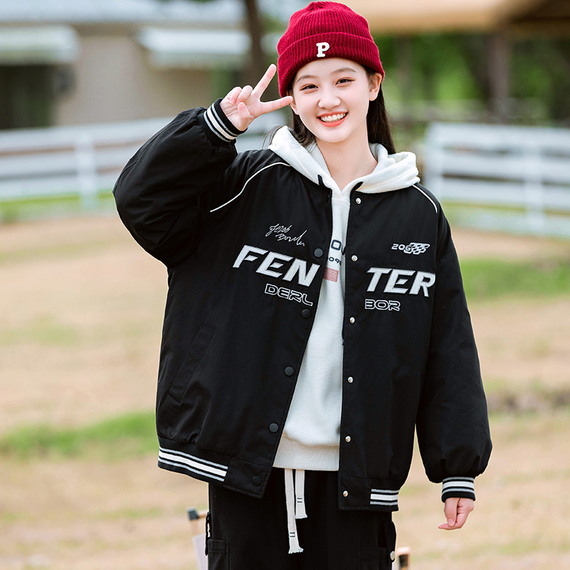 初中学生棉服外套新款秋冬季少女大童棉衣高中女孩14岁15冬装
