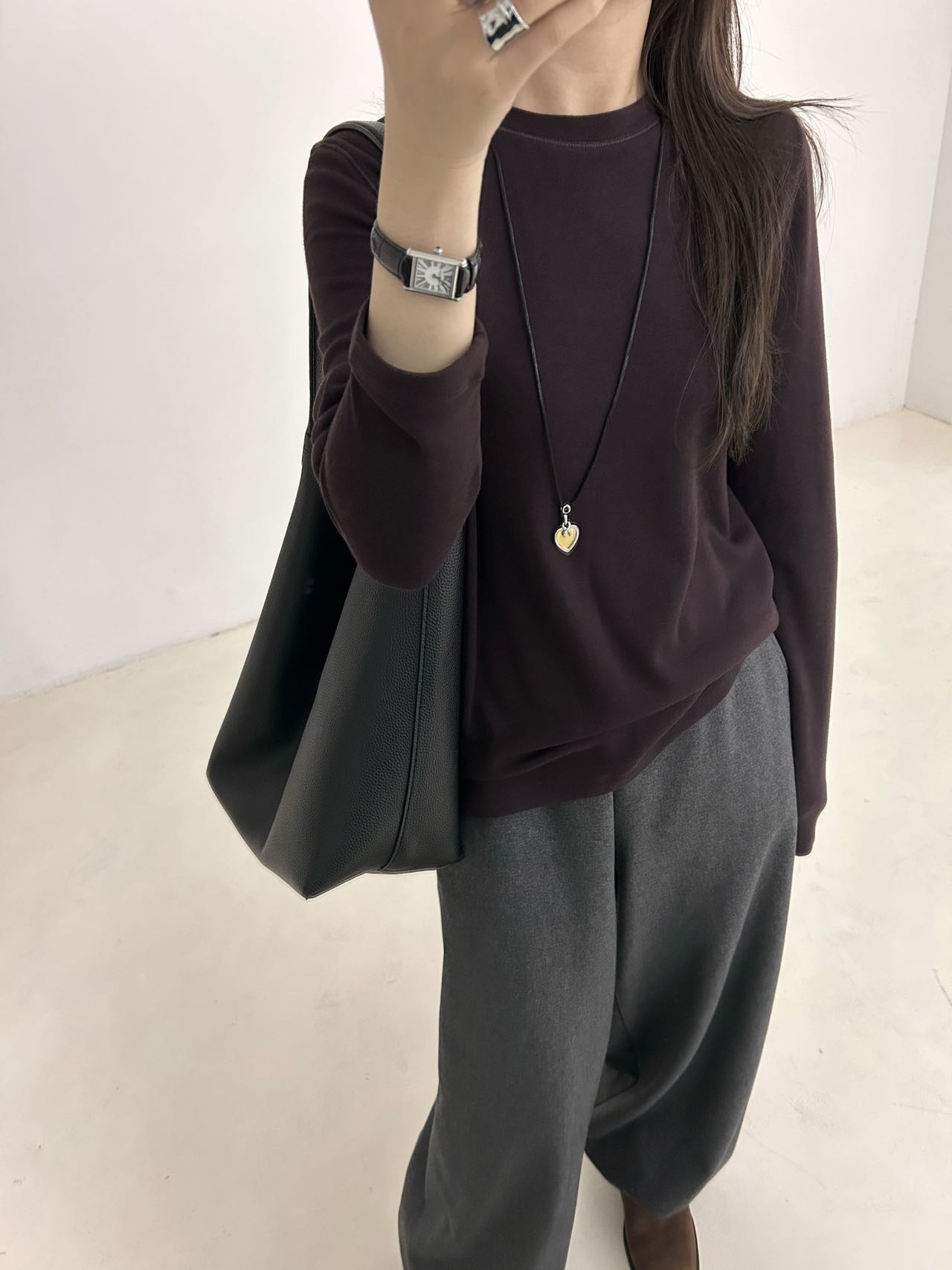 康家衣橱新款百搭加绒圆领打底衫979