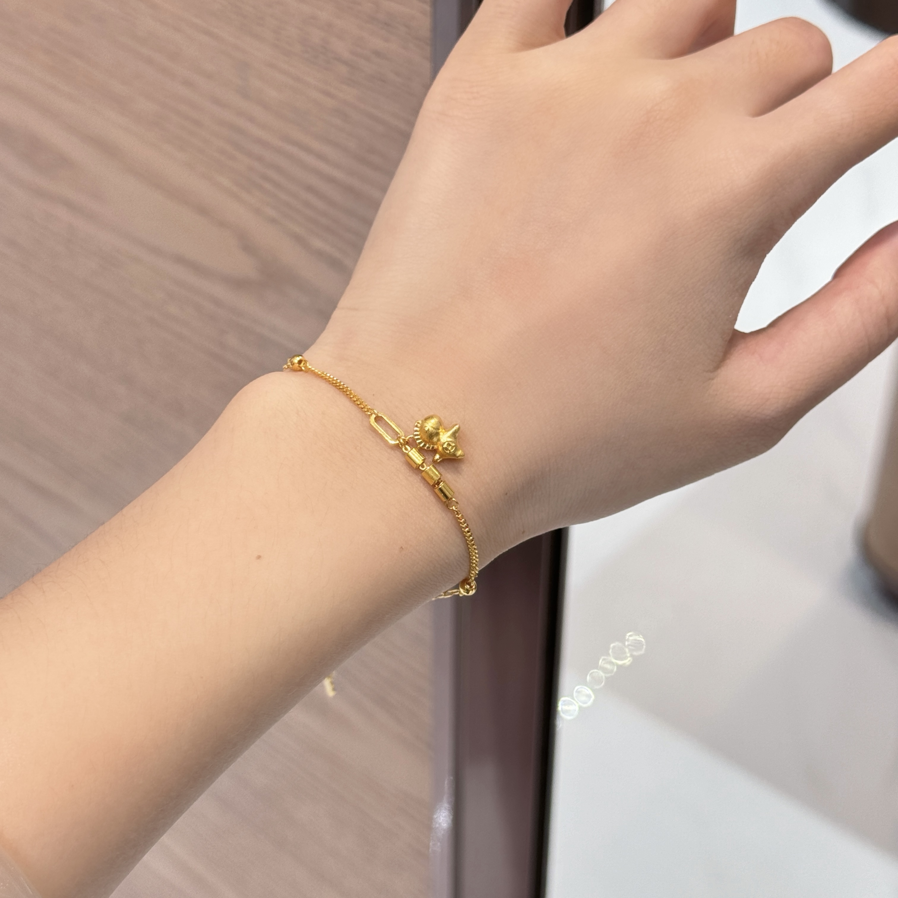 【诗诗精选】足金999 5G马上有钱手链