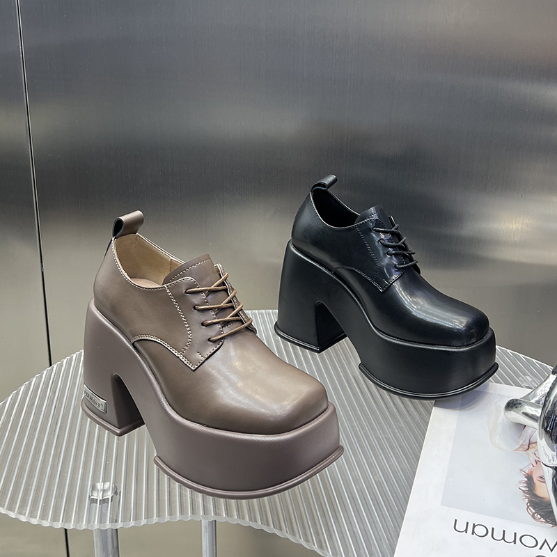 2025秋季新款单鞋圆头厚底小个子增高12cm百搭不累脚舒适SJ2356-1