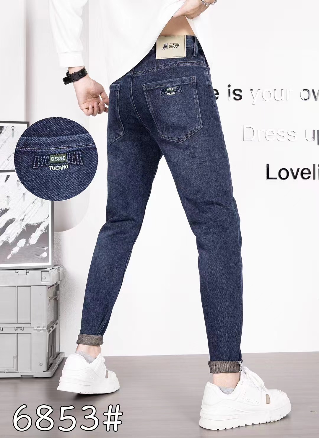 2023秋冬新款牛仔裤加厚款