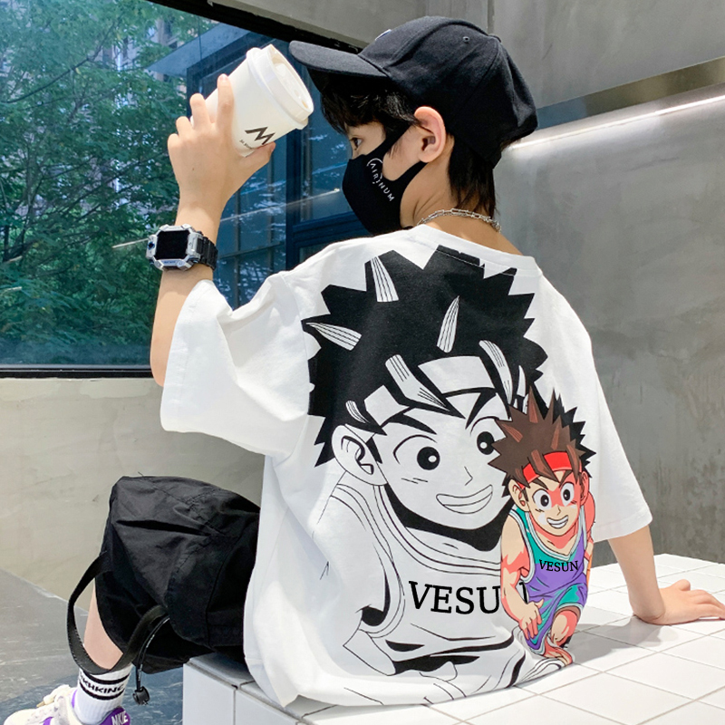 【贝尔熊】纯棉童装男童短袖t恤夏季新款儿童宝宝半袖上衣中大童潮T