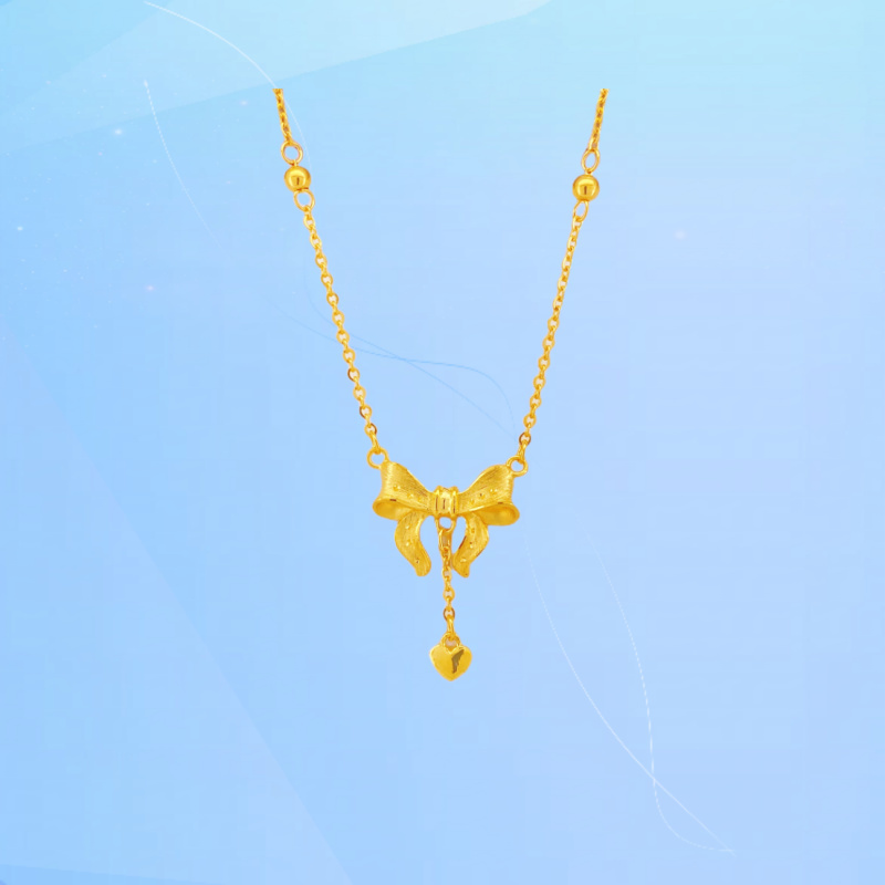 晶贵祥【足金999】黄金在逃公主套链  黄金在逃公主爱心项链