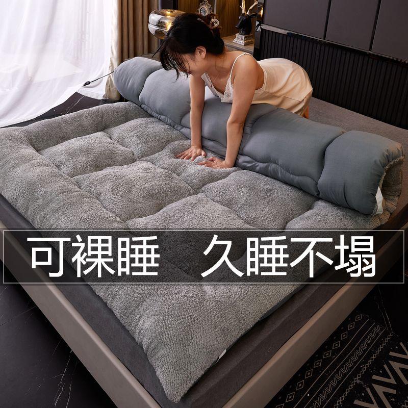 加绒加厚羊羔绒床垫铺底冬季防寒保暖软垫宿舍铺垫榻榻米超软床垫