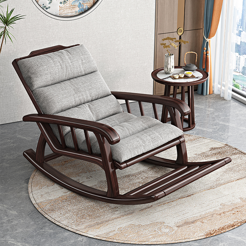 紫金檀实木摇椅新中式简约沙发休闲椅客厅家用逍遥椅阳台 M221103