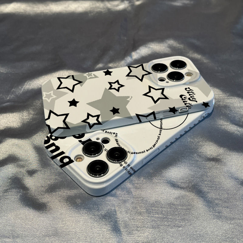 ins风星星适用苹果15PRO/14华为简约VIVO高级感OPPO菲林手机硬壳