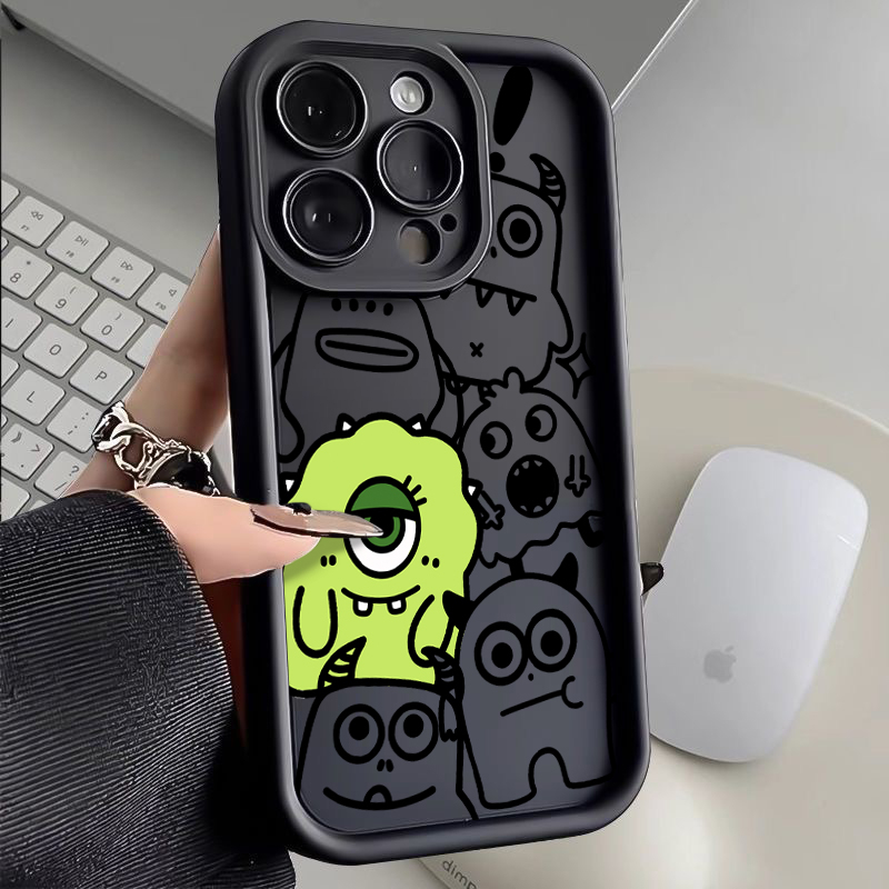 ins可爱卡通怪兽苹果华为oppo小米vivo手机壳iPhone15/14pro/13套